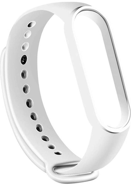 Xiaomi Mi Band 5 Kılıf Silikon Kordon Renkli Beyaz