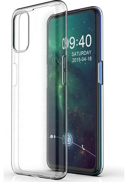 Oppo A92 Kılıf Süper Silikon Yumuşak Arka Koruma Şeffaf