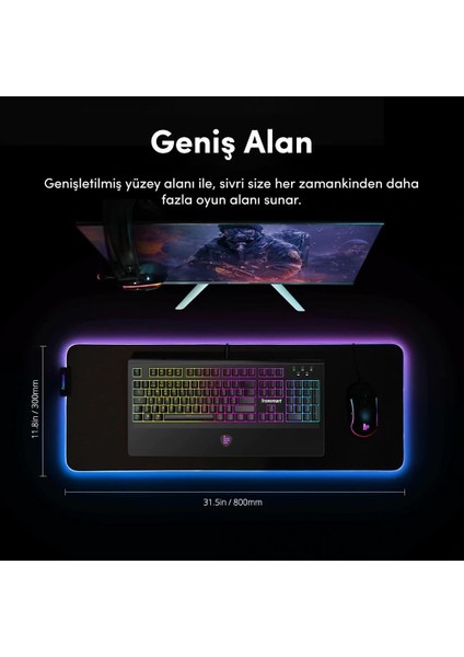 Spire 80x30cm RGB Gaming Oyuncu Mousepad