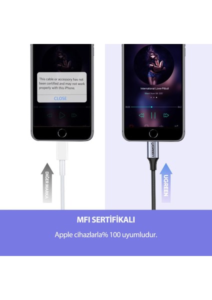 Mfi Lightning 3.5mm Kulaklık Aux Dönüştürücü modelleri