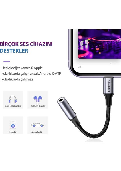 Mfi Lightning 3.5mm Kulaklık Aux Dönüştürücü indirimleri