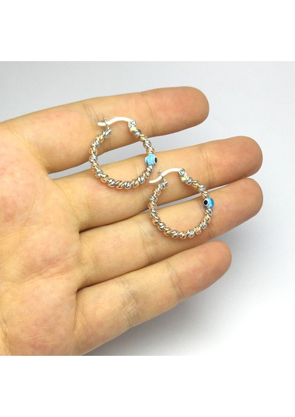 Dorika Model Nazar Boncuklu Bayan Gümüş Küpe fiyatları