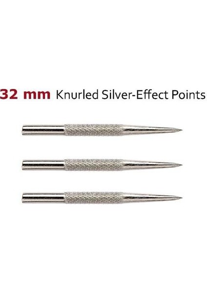 32 mm Knurled Silver-Effect Çelik Uç