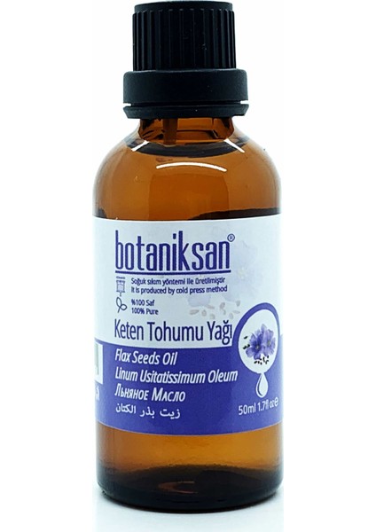 Keten Tohumu Yağı 50ML Soğuk Sıkım, Saf, Doğal, Katkısız