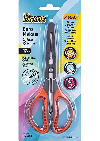 BR-741 17 cm Kılıflı Korumalı Makas