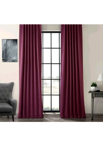 Hazır Karartma Blackout Pilesiz Fon Perde Mürdüm 80 x 250 cm