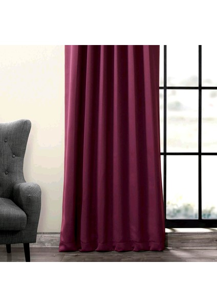 Hazır Karartma Blackout Pilesiz Fon Perde Mürdüm 80 x 250 cm