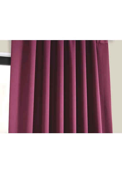 Hazır Karartma Blackout Pilesiz Fon Perde Mürdüm 80 x 250 cm