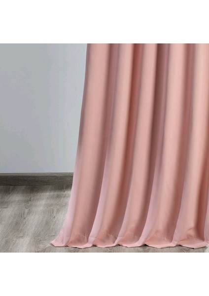 Hazır Karartma Blackout Pilesiz Fon Perde Pudra Pembe 80 x 240 cm