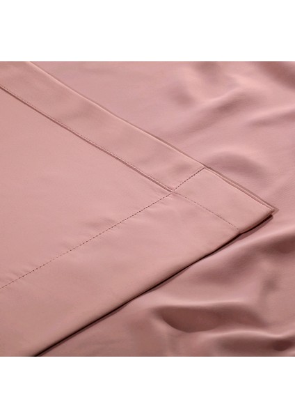Hazır Karartma Blackout Pilesiz Fon Perde Pudra Pembe 80 x 240 cm