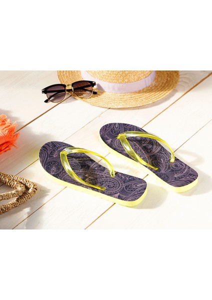 Paisley Parmak Arası Plaj Terliği 36 Indigo