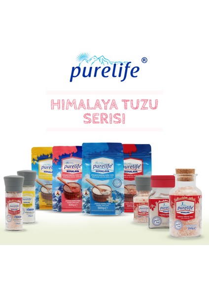 Pure Life Himalaya Tuzu - Granül Kristal Kaya Tuzu Beyaz - 500g