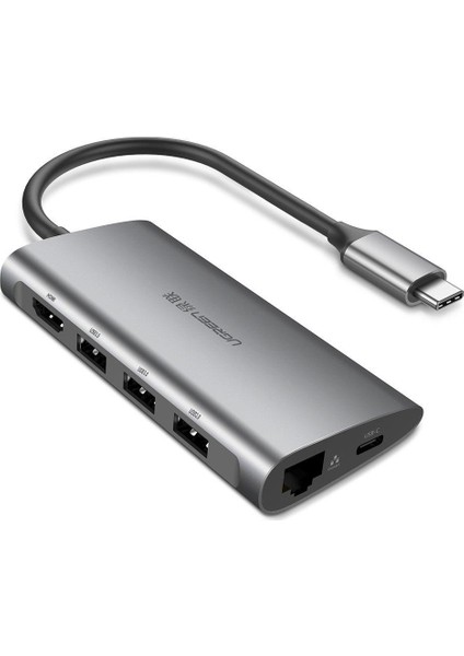 Type-C Çok Fonksiyonlu Dönüştürücü HDMI Ethernet USB Kart Okuyucu