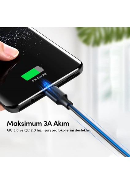 USB Type-C Şarj ve Data Kablosu 50 cm