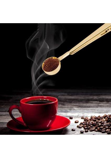 Gold Paslanmaz Çelik Kahve Ölçü Kaşığı ve Paket Klipsi CIN108SR modelleri