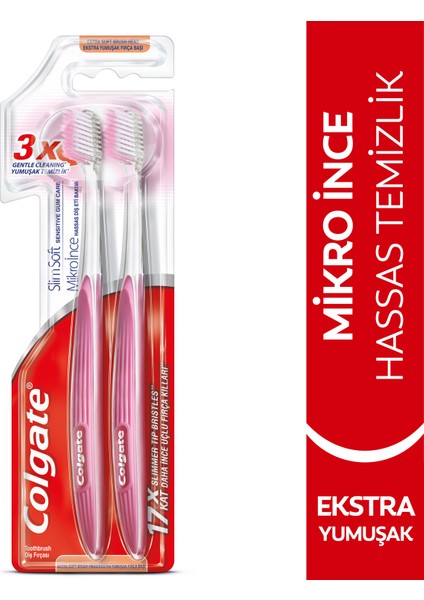 Mikro İnce Hassas Diş Eti Bakımı Diş Fırçası Extra Yumuşak 1+1