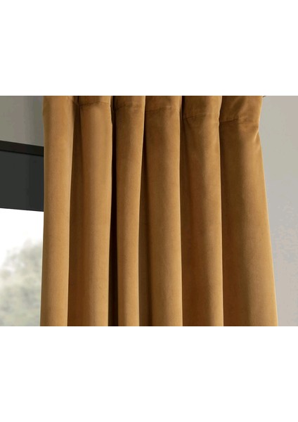 Hazır Karartma Blackout Pilesiz Fon Perde Camel 600 x 250 cm