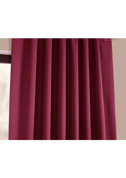 Hazır Karartma Blackout Pilesiz Fon Perde Vişne 80 x 250 cm