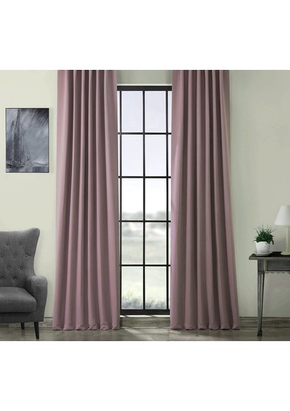 Hazır Karartma Blackout Pilesiz Fon Perde Gül Kurusu 80 x 250 cm