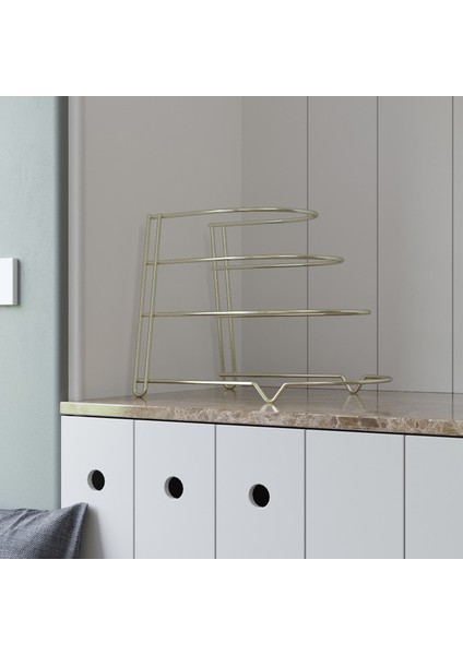 4 Katlı Metal Organizer Tava Rafı Altın KB086 fiyatları