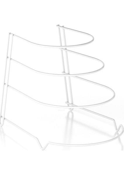 4 Katlı Metal Organizer Tava Rafı Beyaz KB086