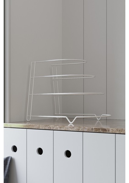 4 Katlı Metal Organizer Tava Rafı Beyaz KB086 fiyatları