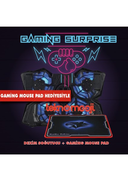 Mavi Ledli Ayarlanabilir Notebook Soğutucu + Mouse Pad fiyatları
