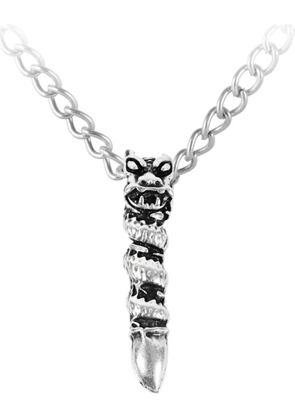 Erkek Antik Gümüş Kaplama Totem Pole Simge Uçlu Kolye
