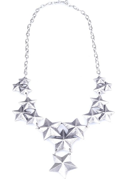 Kadın Antik Gümüş Kaplama Yıldız Kolye fiyatları