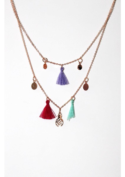 Kadın Ince Zincir Kombin Kolye