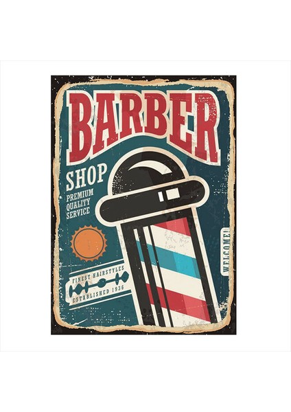 Barber Shop Hediyelik Mdf Tablo