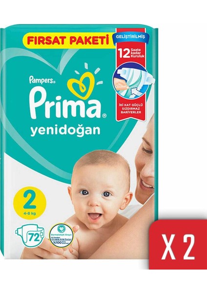 Aktif Bebek Bezi 2 Beden 4-8 kg 144'li Fırsat Paketi