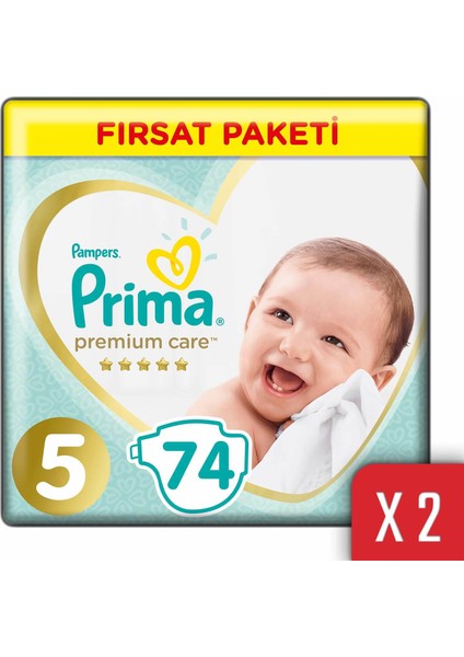 Premium Care Bebek Bezi 5 Beden 11-16 kg 148'li Junior Fırsat Paketi