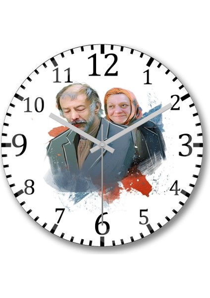 Aile Şerefi Duvar Saati Bombeli Gerçek Cam