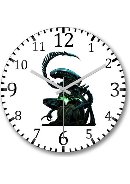 Alien Duvar Saati Bombeli Gerçek Cam