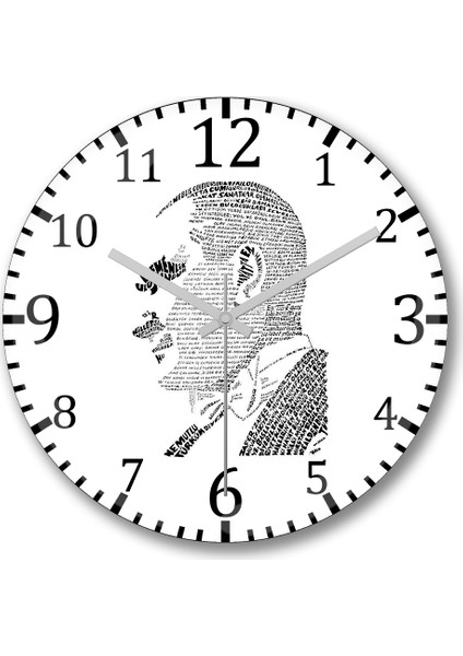 Atatürk Duvar Saati Bombeli Gerçek Cam