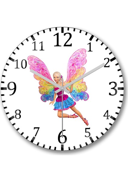 Barbie Duvar Saati Bombeli Gerçek Cam