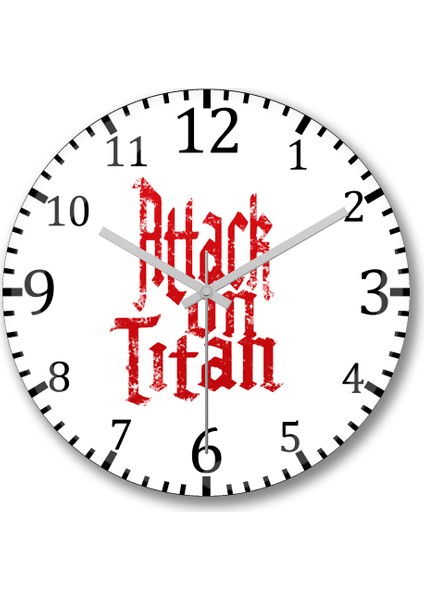 Attack On Titan Font Logo Duvar Saati Bombeli Gerçek Cam