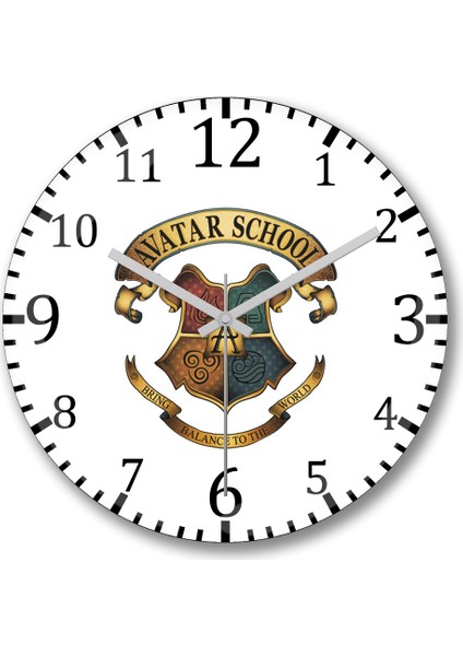 Avatar School Duvar Saati Bombeli Gerçek Cam