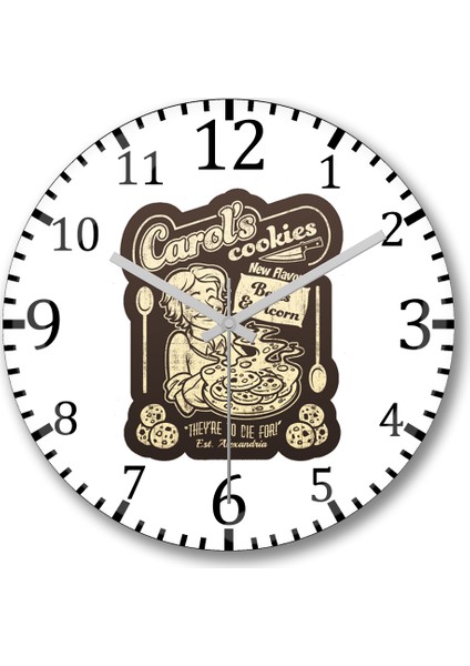 Carol's Cookies Duvar Saati Bombeli Gerçek Cam