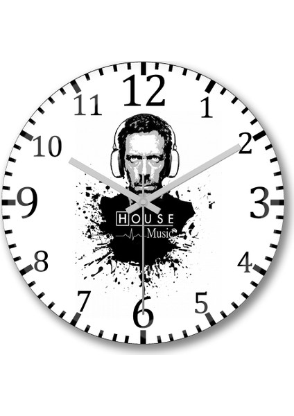 Dr House Music Duvar Saati Bombeli Gerçek Cam