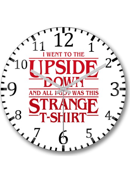 I Went To The Upside Down Stranger Things Duvar Saati Bombeli Gerçek Cam