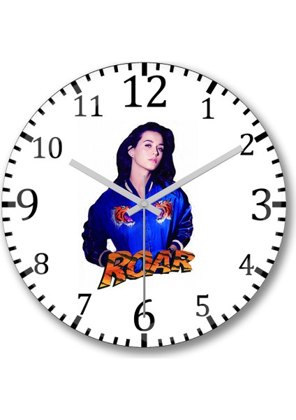 Katy Perry Roar Duvar Saati Bombeli Gerçek Cam