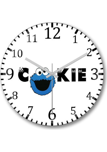 Kurabiye Canavarı 01 Duvar Saati Bombeli Gerçek Cam