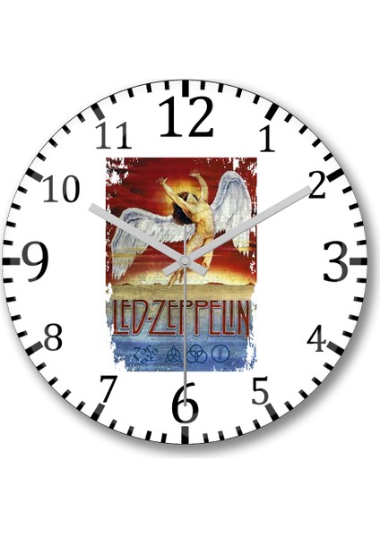 LED Zeppelin Duvar Saati Bombeli Gerçek Cam
