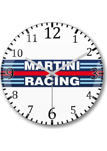 Martini Racing Duvar Saati Bombeli Gerçek Cam