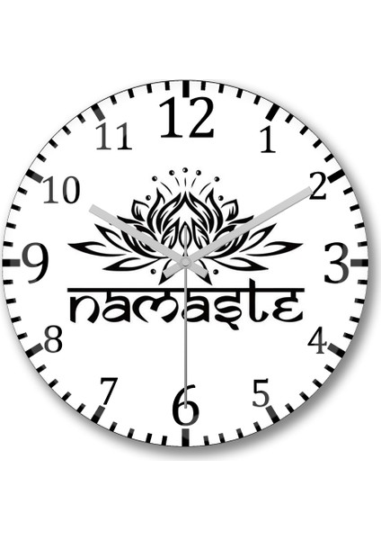 Namaste Yoga Duvar Saati Bombeli Gerçek Cam