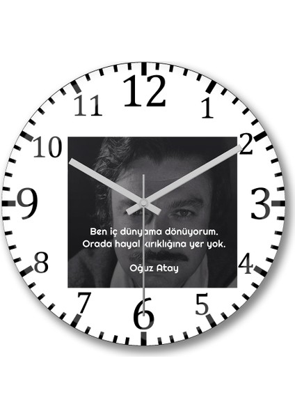 Oğuz Atay Söz Duvar Saati Bombeli Gerçek Cam
