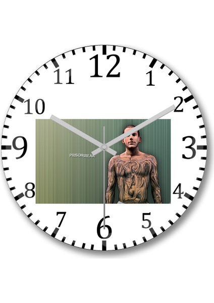 Prison Break Michael Scofield Duvar Saati Bombeli Gerçek Cam
