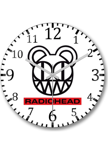 Radiohead Logo Duvar Saati Bombeli Gerçek Cam